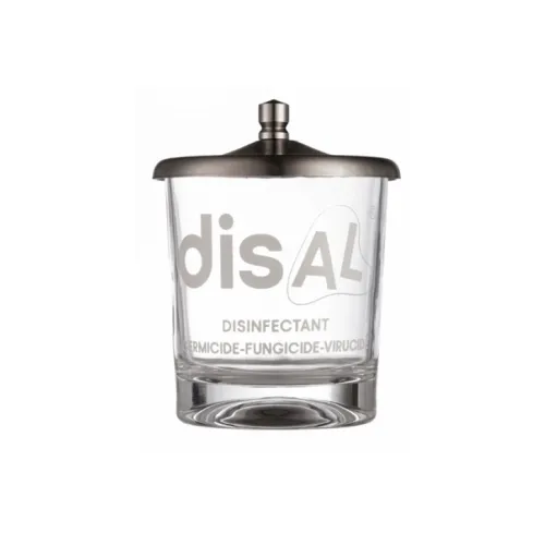 Small glass container for disinfecting instruments and accessories disAL
