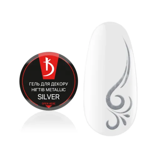 Гель для декора ногтей Metallic Silver, 4 г Kodi Professional
