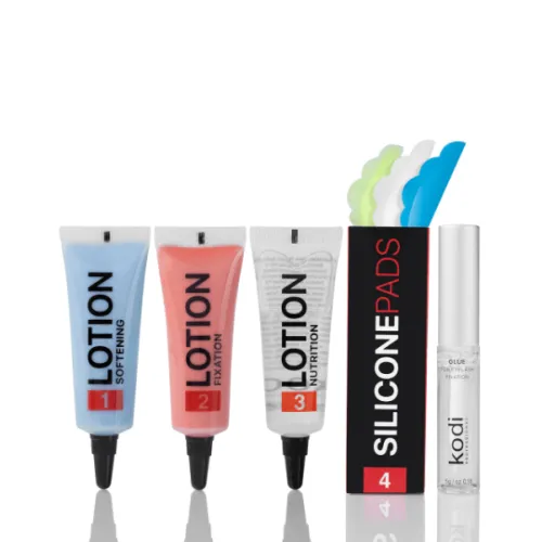 Set for bio-curling of eyelashes (lotions No. 1, 2, 3 of 10 ml each, glue, curlers) Kodi Professional