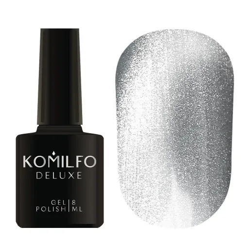 Gel Nail Polish Komilfo 9D Cat's eye Silver, 8 ml