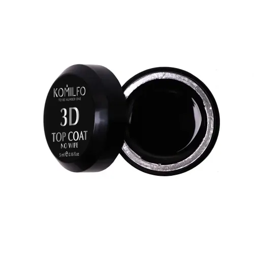 Komilfo No Wipe 3D Top - top for volumetric designs without a sticky layer, 5 ml