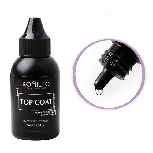 Komilfo No Wipe Top No Filters - top without a sticky layer without UV filters, 50 ml (barrel with spout)