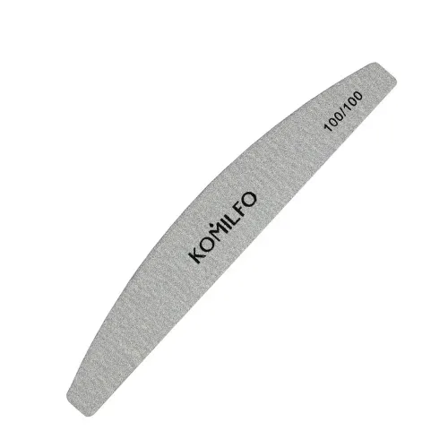 Nail file Komilfo semicircle gray 100/100