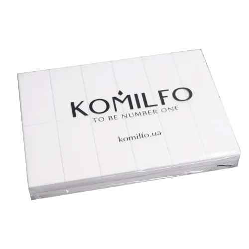 Polisher for nails Komilfo Large 76*34*12 mm white 120/120 (24pcs in a pack)