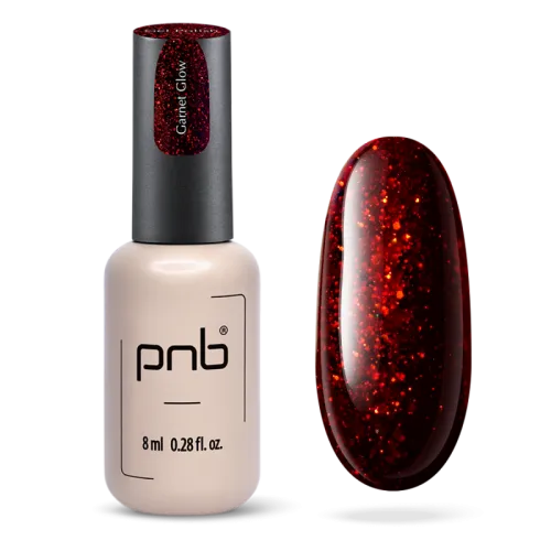 Gel nail polish PNB Garnet Glow, 8 ml.