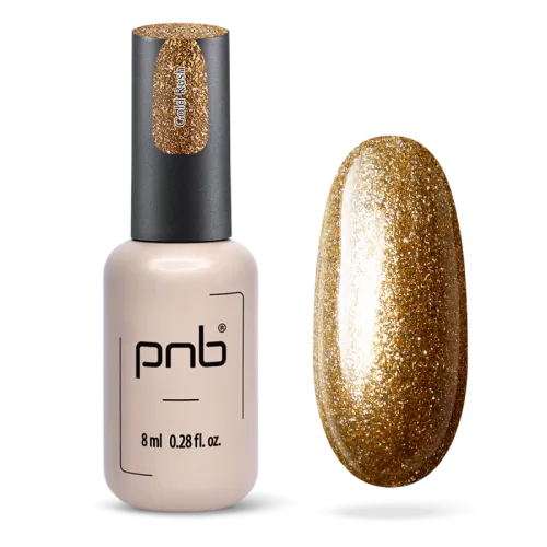 Gel nail polish PNB Gold Rush, 8 ml.