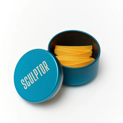 Set of silicone rollers for lamination of OPEN LOOK eyelashes, 4 pairs, "MYH", SCULPTOR (Yellow)