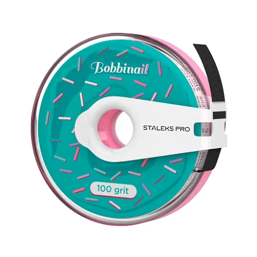 Disposable abrasive tape in a plastic case Bobbinail STALEKS PRO 100 grit AT-100