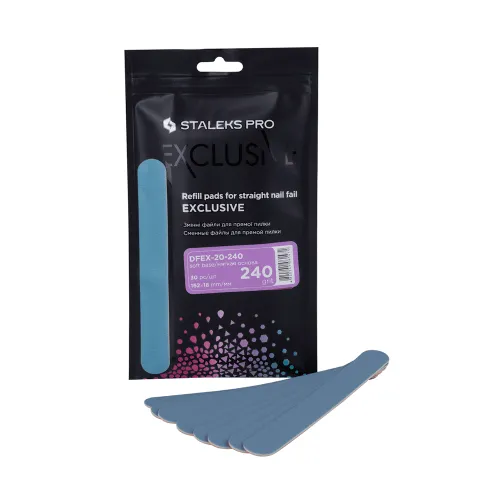 Disposable files for straight nail file (soft base) Staleks EXCLUSIVE 20 240 grit (30 pcs) DFEX-20-240