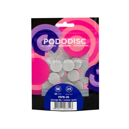 STALEKS Pro Disposable File Sponges PODODISC M 25 pcs PDFB-20