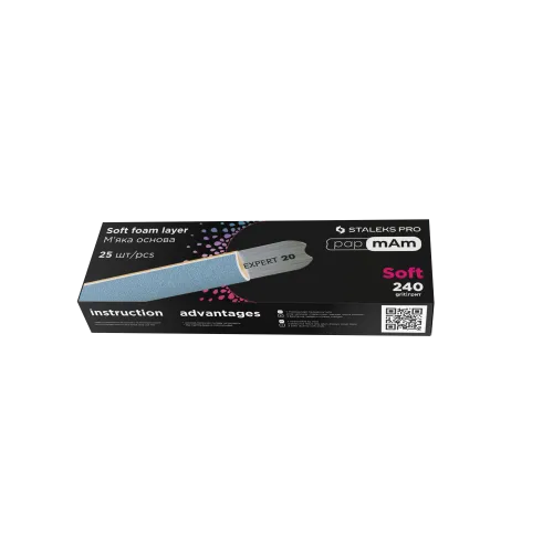 Disposable papmAm files for straight nail file (soft base) Staleks EXCLUSIVE 20 240 grit (25 pcs) DFCX-20-240-25