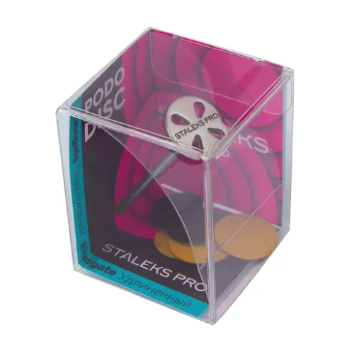 Elongate pedicure disc Staleks PODODISC EXPERT S and set of disposable file 180 grit 5 pc (15 mm) PDLset-15