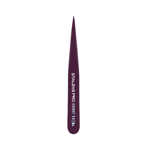Eyebrow tweezers Staleks EXPERT 11 TYPE 5 (point), violet TE-11/5v