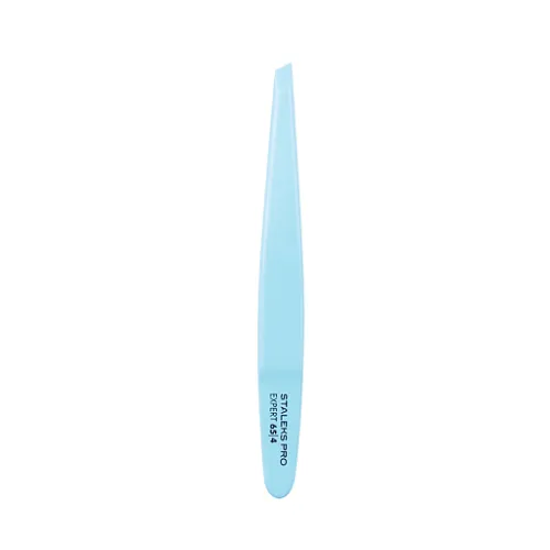 Eyebrow tweezers Staleks EXPERT 65 TYPE 4 (slant, blue) TE-65/4