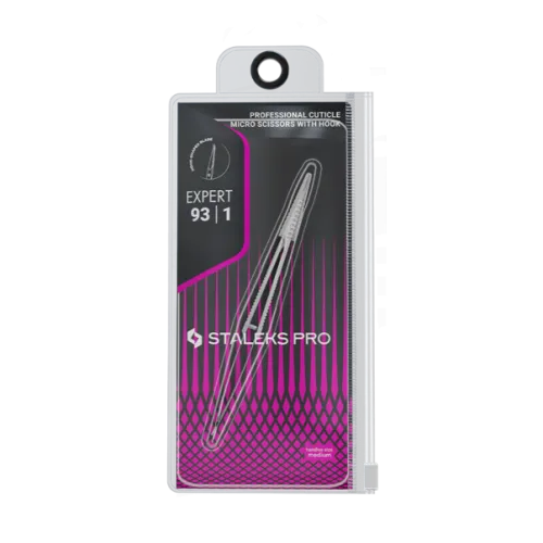 Professional cuticle tweezers with hook EXPERT 93 TYPE 1 Staleks