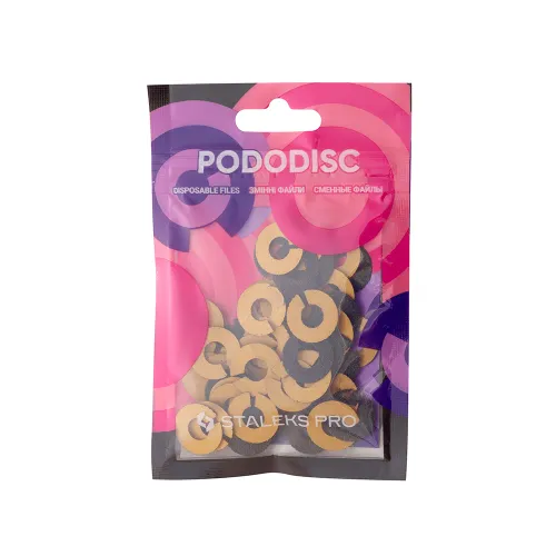 Ringlike disposable file for pedicure disc PODODISC STALEKS PRO S 80 grit (50 pc) PDFR-15-80