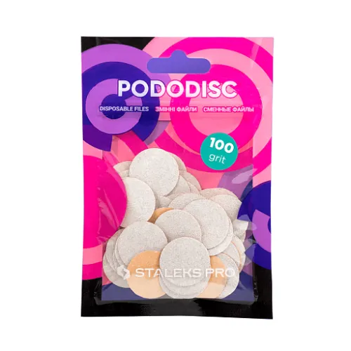 STALEKS Pro Refill Pads PODODISC M 100 Grit 50 pcs PDF-20-100W