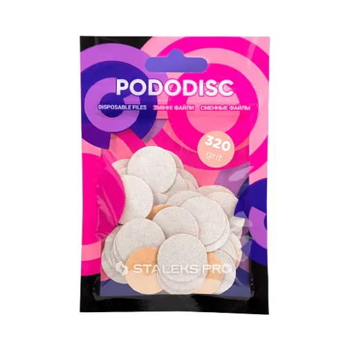 White refill pads for pedicure disc PODODISC STALEKS PRO M 320 grit (50 pc) PDF-20-320w