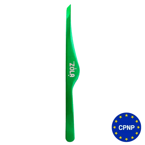Eyebrow tweezers - bevelled green ZOLA