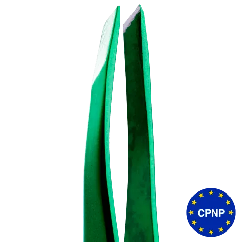 Eyebrow tweezers - bevelled green ZOLA