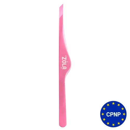 Eyebrow tweezers - bevelled light pink ZOLA