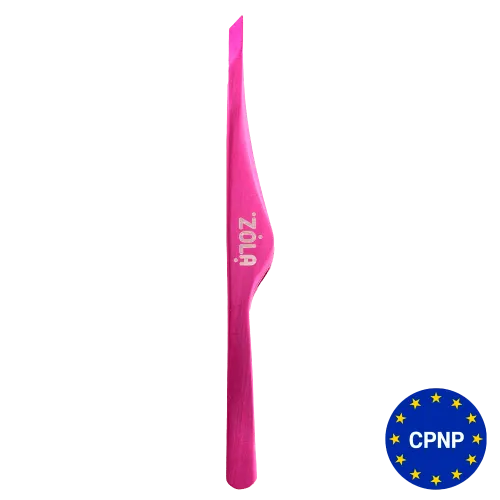 Eyebrow tweezers - bevelled pink ZOLA
