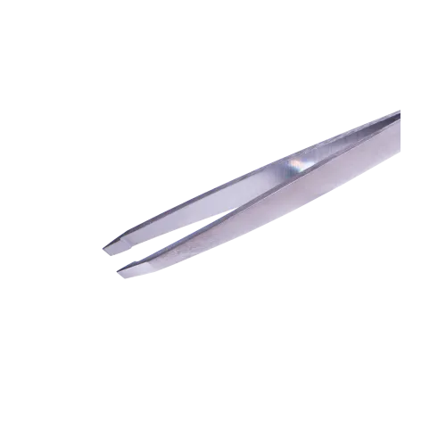 Eyebrow tweezers - bevelled silver ZOLA