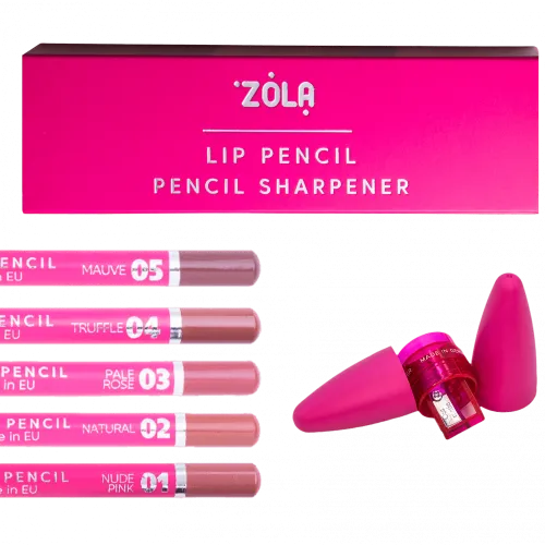 ZOLA Case with sharpener and lip pencils