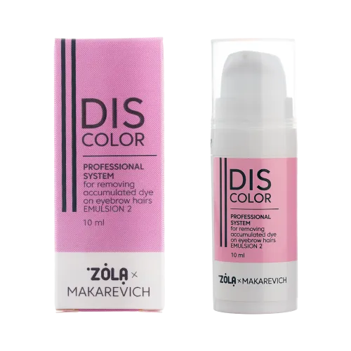 ZOLA x Makarevich DISCOLOR Emulsion 2 Professional system for removing accumulated dye from eyebrow hairs 10 ml.